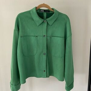 Faux suede short jacket